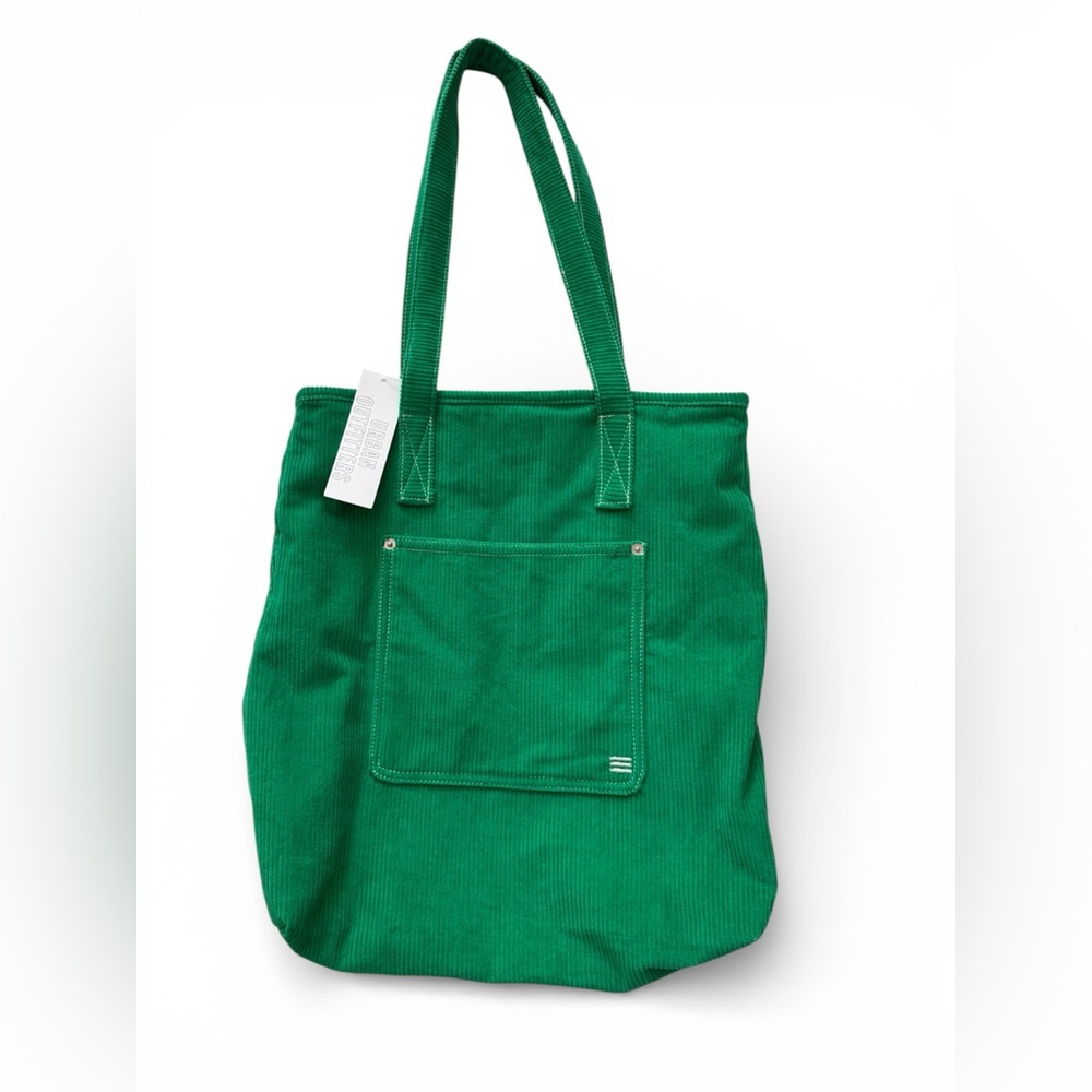 NWT Urban Outfitters BDG Corduroy Essential Tote Bag Bright Green